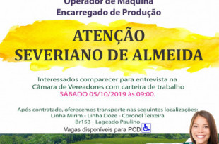 Oportunidade de emprego! 