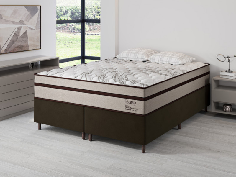 Vian Colchão Easy 158_Rustico Sisal_Box Classic _Veludo Barroco