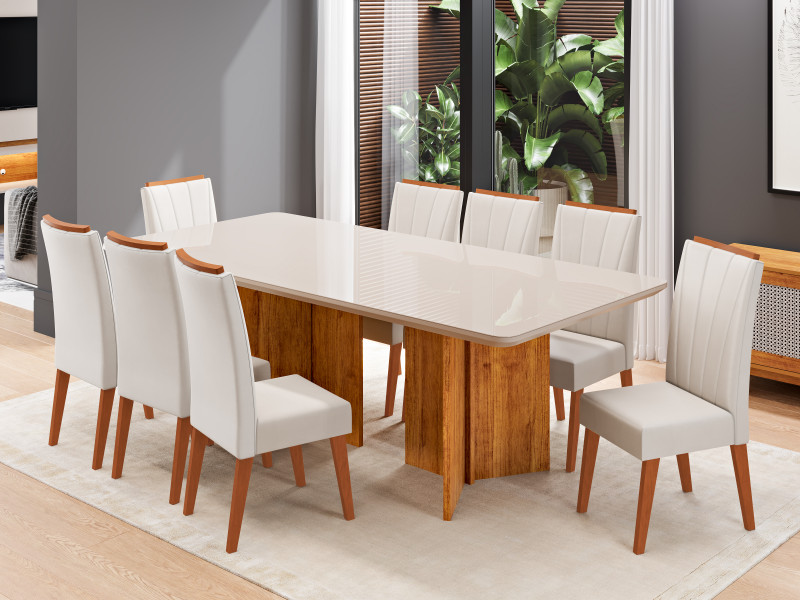 Viero Móveis 2641_Ra_Monaco 200x90_Mel_Vd Off_8 Cad Safira_Veludo Marfim