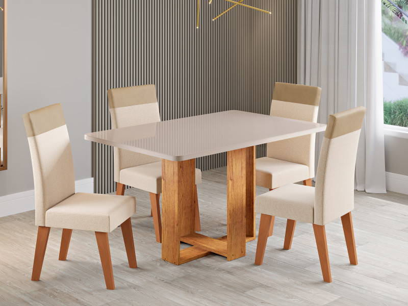 Viero Móveis Teka 120x80_Mel_Vd Off_4 Cad Veneza_Linho Bronze_Corano Areia