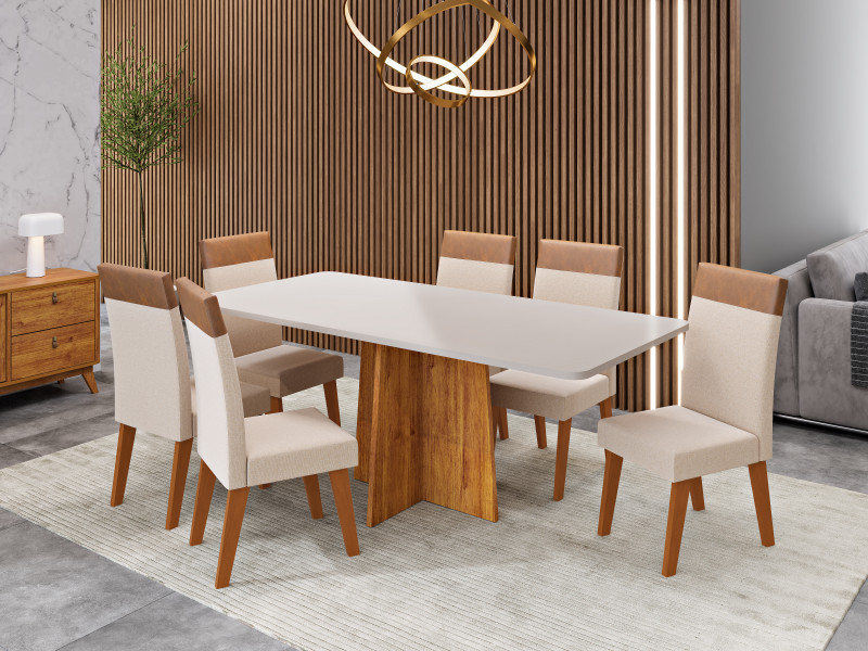 Viero Móveis Montana 160x80_Mel_Tp Blonde_6 Cad Veneza_Linho Bronze_Durango