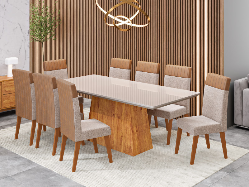 Viero Móveis Fenix 200x90_Mel_Vd Off_8 Cad Monaco_Linho Kaki_Durango