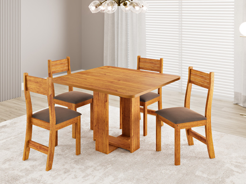 Viero Móveis Oasis 90x90_Mel_4 Cad Brisa_Veludo Bombom