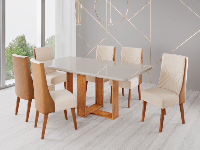 Viero Móveis Paladium 160x90_Mel_Vd Off_6 Cad Topazio_Linho Bronze_Durango