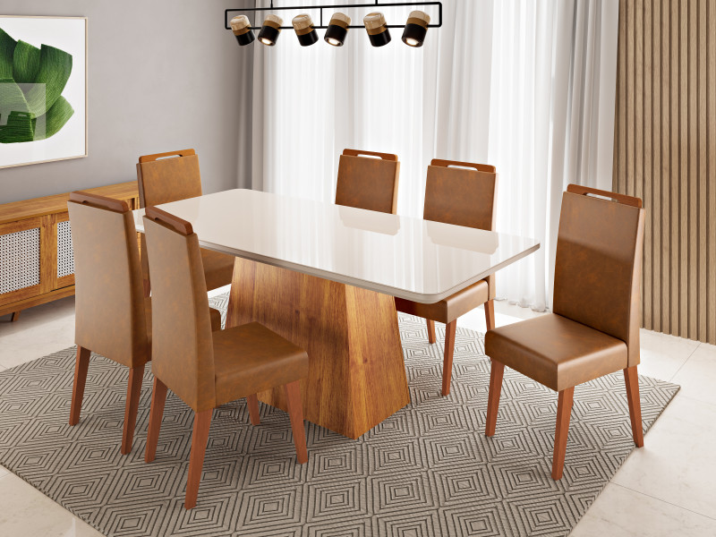 Viero Móveis Mesa Delicata 180x90_Mel_Off_6 Cad Lotus_Durango