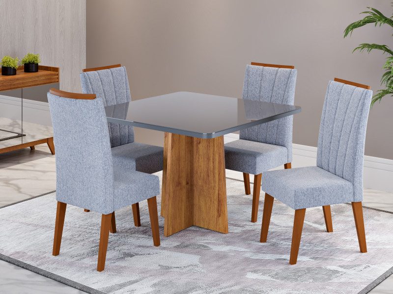 Sala Los Angeles 90x90_Mel_Grafite_4 Cad Safira_Linho Inox