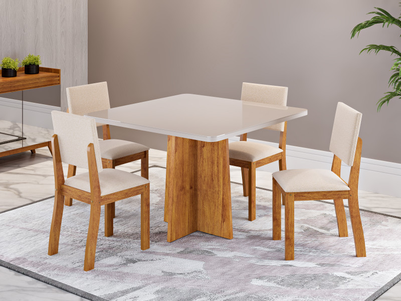 Viero Móveis 2671_Ra_Los Angeles 90x90_Mel_Vd Off_4 Cad Bela_Linho Bronze